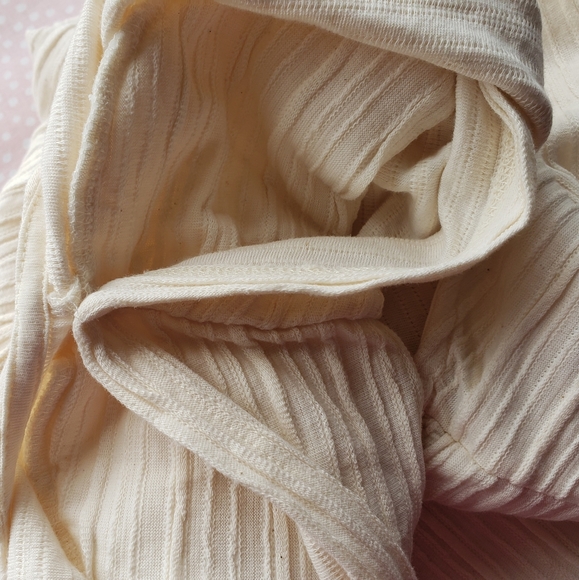 Anthropologie cream boxy shoulder pad textured top strong shoulder Size Large - Picture 5 of 7